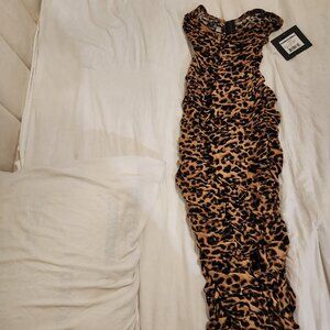 Norma Kamali leopard slinky dress S